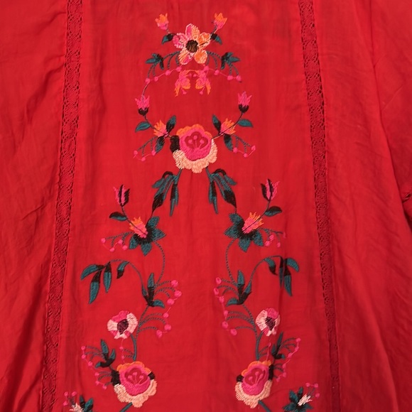 Red Top with Floral Embroidery - Picture 2 of 7
